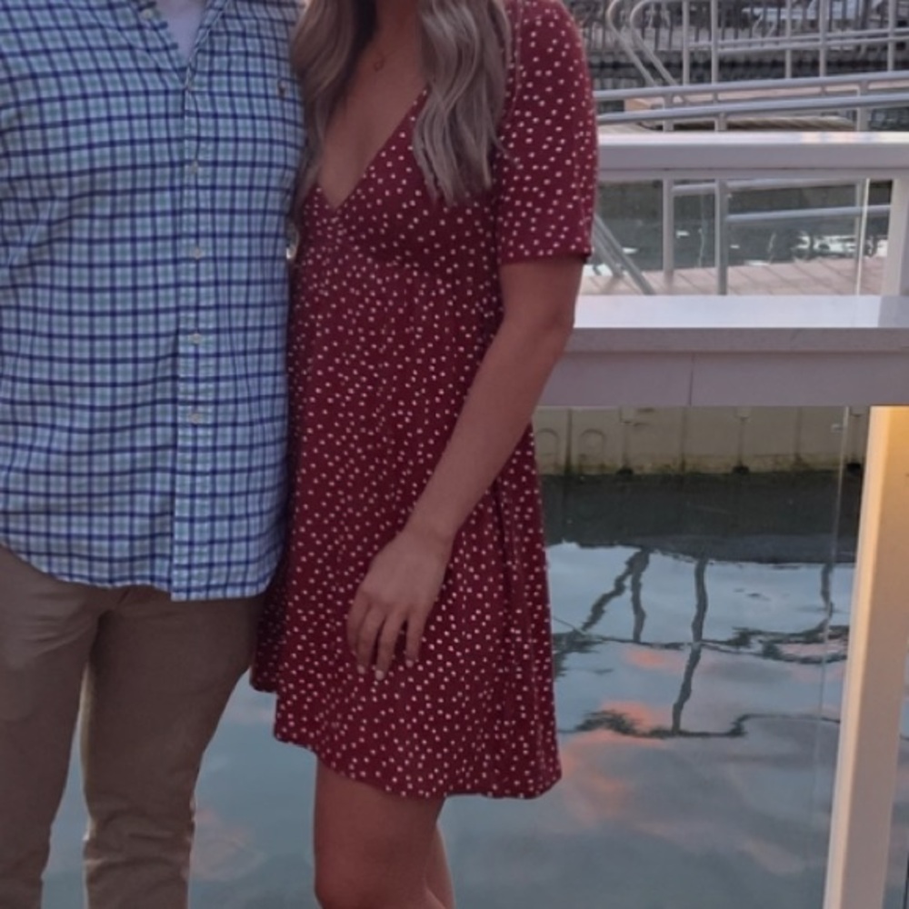 Elegant Red Polka Dot Dress